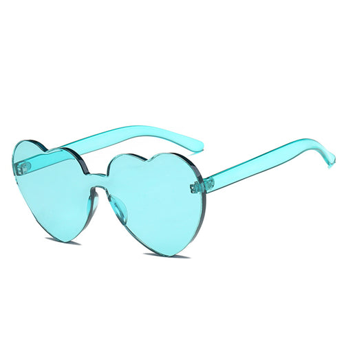 Love Heart Shape Sunglasses Women 2018 Rimless Frame Tint Clear Lens Colorful Sun Glasses