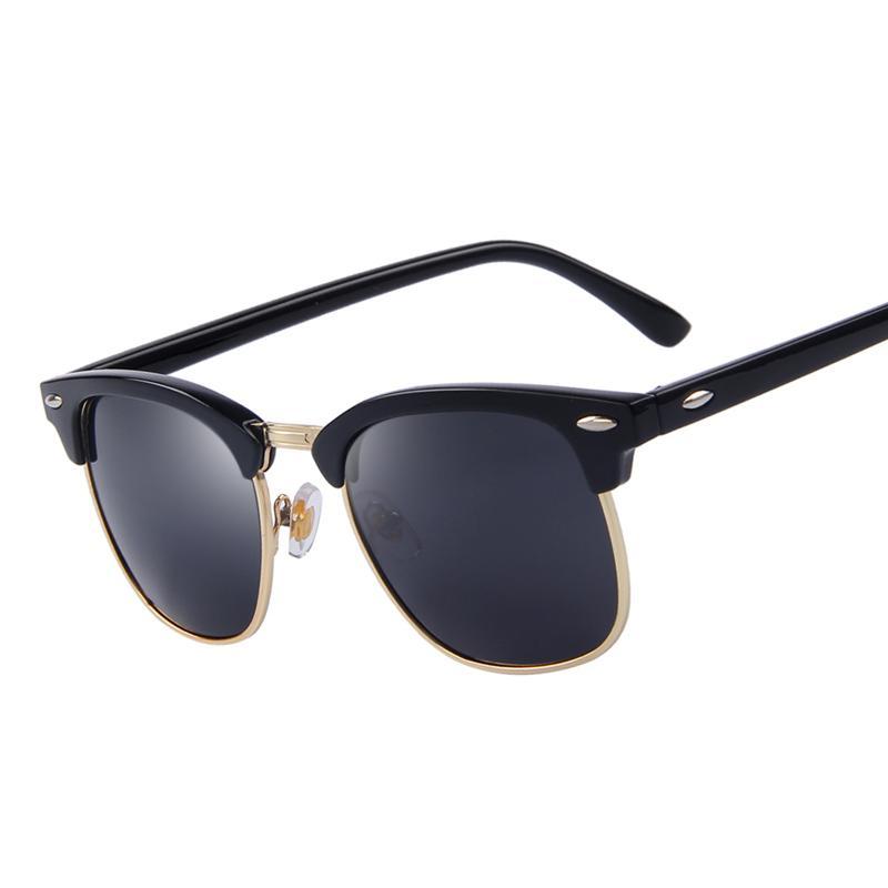 Men Retro Rivet Polarized Sunglasses