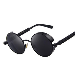 Women Steampunk Sunglasses Brand Design Round Sunglasses