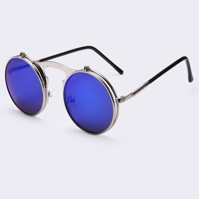 Sunglasses round Designer steam punk Metal