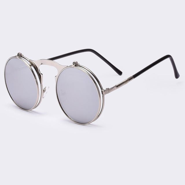 Sunglasses round Designer steam punk Metal