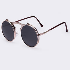 Sunglasses round Designer steam punk Metal