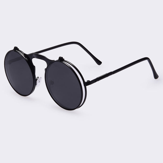 Sunglasses round Designer steam punk Metal