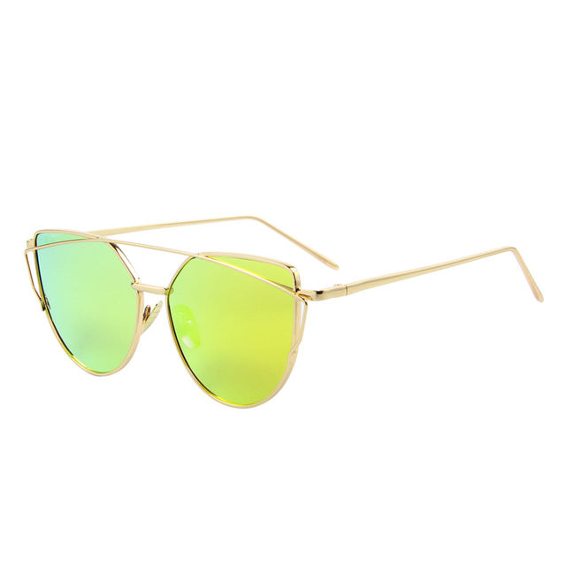 Mirror Flat Lense Women Cat Eye Sunglasses Classic