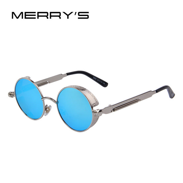 Women Steampunk Sunglasses Brand Design Round Sunglasses