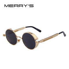 Women Steampunk Sunglasses Brand Design Round Sunglasses