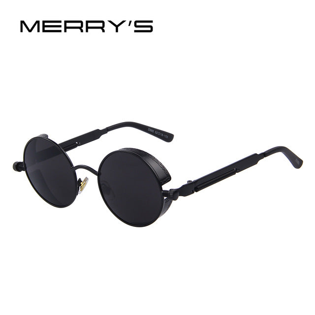 Women Steampunk Sunglasses Brand Design Round Sunglasses