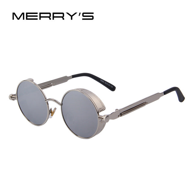 Women Steampunk Sunglasses Brand Design Round Sunglasses