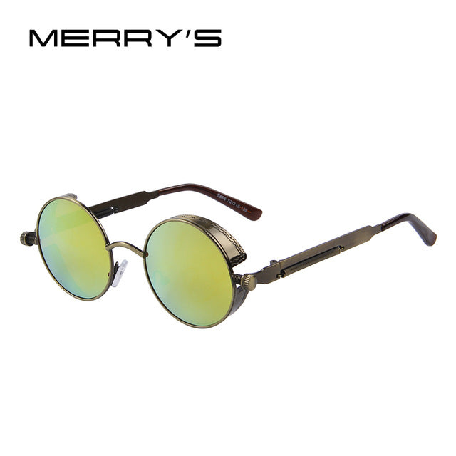 Women Steampunk Sunglasses Brand Design Round Sunglasses