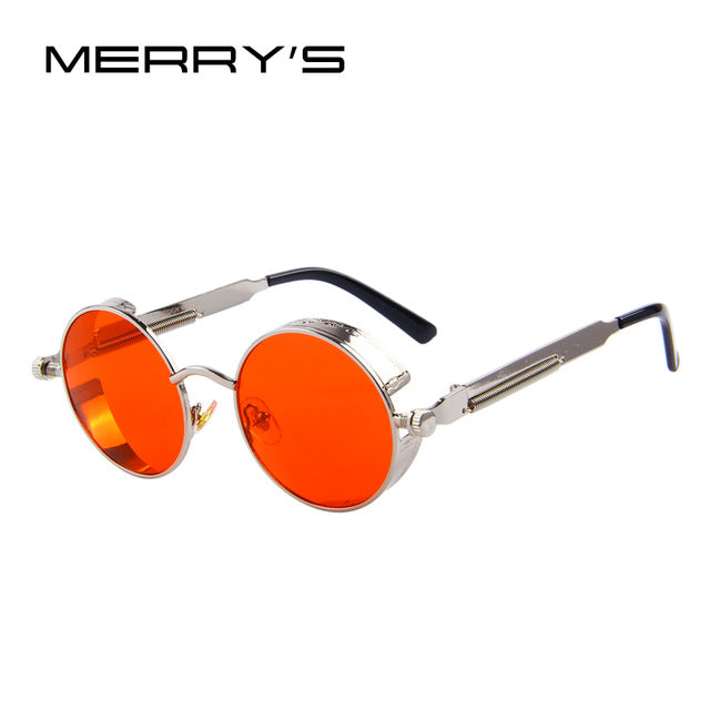 Women Steampunk Sunglasses Brand Design Round Sunglasses