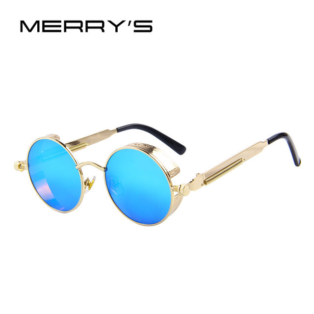 Women Steampunk Sunglasses Brand Design Round Sunglasses