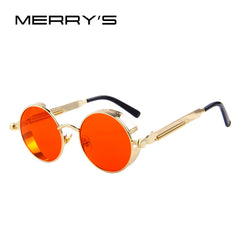 Women Steampunk Sunglasses Brand Design Round Sunglasses