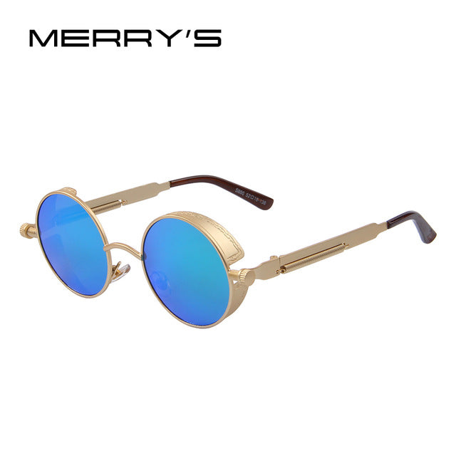 Women Steampunk Sunglasses Brand Design Round Sunglasses