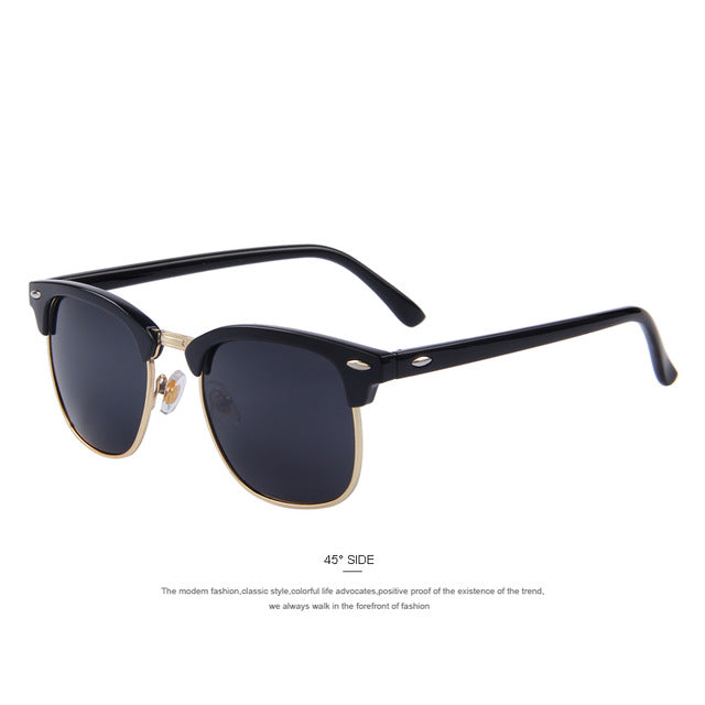 Men Retro Rivet Polarized Sunglasses