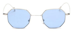 Tinted sunglasses women small frame polygon