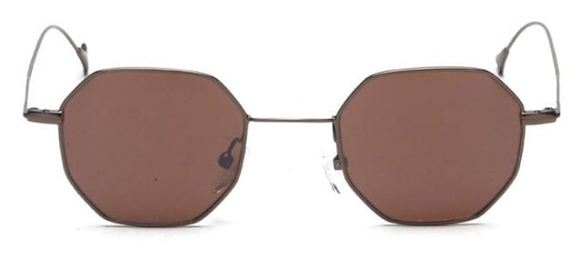 Tinted sunglasses women small frame polygon