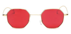Tinted sunglasses women small frame polygon