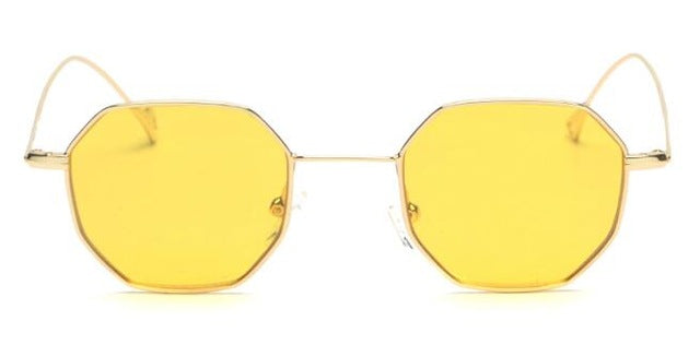 Tinted sunglasses women small frame polygon
