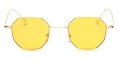 Tinted sunglasses women small frame polygon