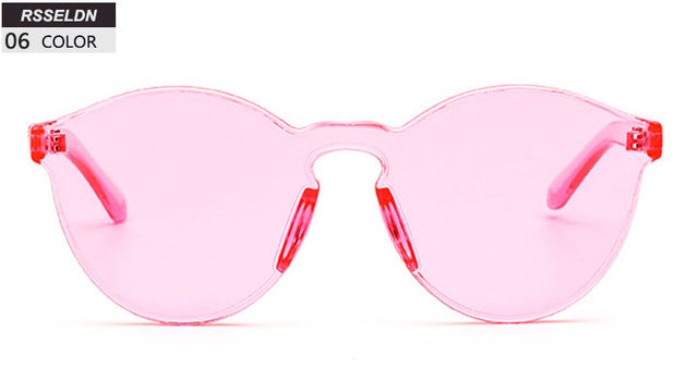 One Piece Lens Sunglasses Women Transparent Plastic Glasses