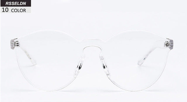 One Piece Lens Sunglasses Women Transparent Plastic Glasses