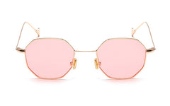 Tinted sunglasses women small frame polygon