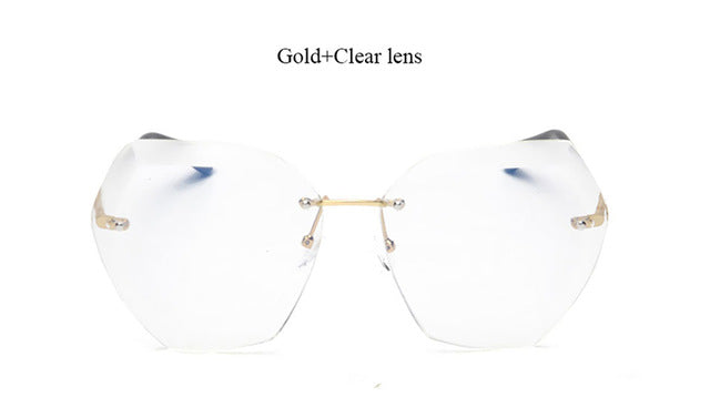 Transparent Sun Glasses  women Sunglasses Gradient elegant Optics Rimless
