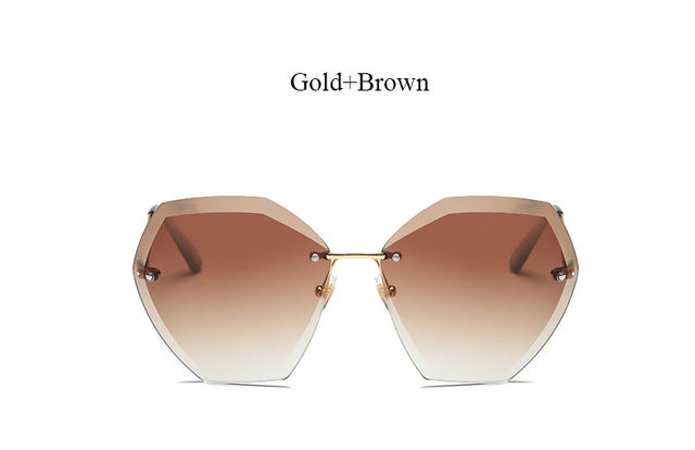 Transparent Sun Glasses  women Sunglasses Gradient elegant Optics Rimless