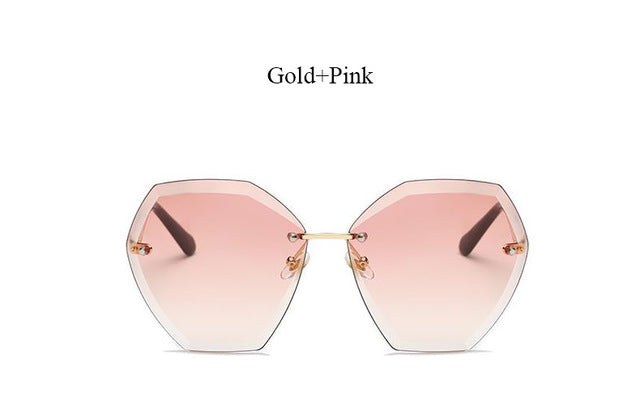 Transparent Sun Glasses  women Sunglasses Gradient elegant Optics Rimless