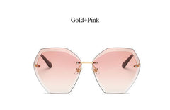 Transparent Sun Glasses  women Sunglasses Gradient elegant Optics Rimless