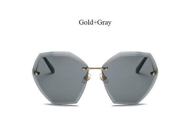 Transparent Sun Glasses  women Sunglasses Gradient elegant Optics Rimless