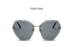 Transparent Sun Glasses  women Sunglasses Gradient elegant Optics Rimless