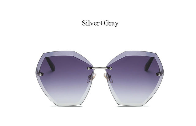 Transparent Sun Glasses  women Sunglasses Gradient elegant Optics Rimless