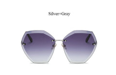 Transparent Sun Glasses  women Sunglasses Gradient elegant Optics Rimless