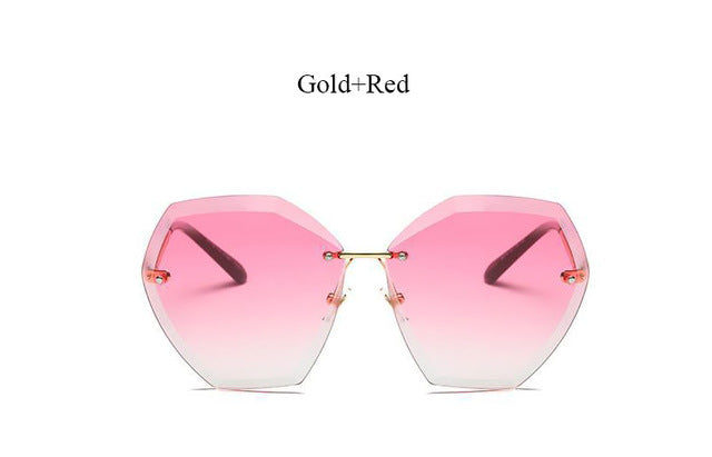 Transparent Sun Glasses  women Sunglasses Gradient elegant Optics Rimless