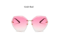 Transparent Sun Glasses  women Sunglasses Gradient elegant Optics Rimless