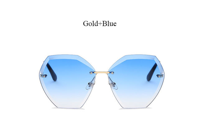 Transparent Sun Glasses  women Sunglasses Gradient elegant Optics Rimless