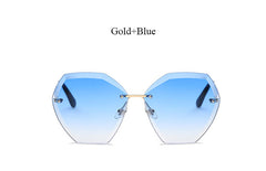 Transparent Sun Glasses  women Sunglasses Gradient elegant Optics Rimless