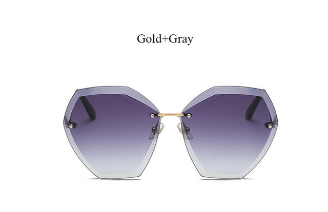 Transparent Sun Glasses  women Sunglasses Gradient elegant Optics Rimless