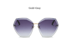 Transparent Sun Glasses  women Sunglasses Gradient elegant Optics Rimless