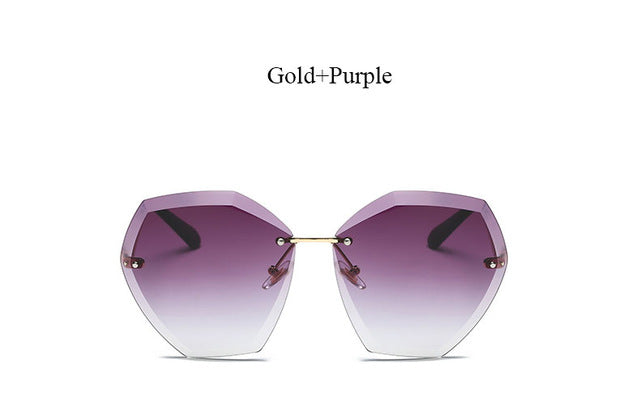 Transparent Sun Glasses  women Sunglasses Gradient elegant Optics Rimless