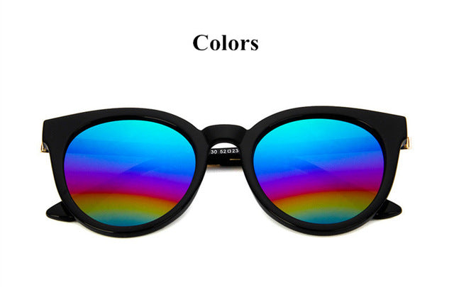 Cat eye pink sunglasses woman shades mirror female