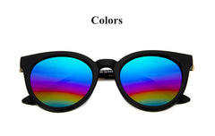 Cat eye pink sunglasses woman shades mirror female