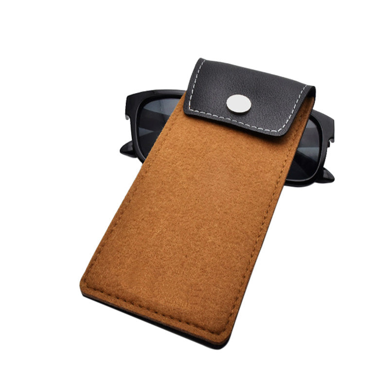 Lightweight Leather Wool feltbags Sunglasses Bag Eyeglass Cases