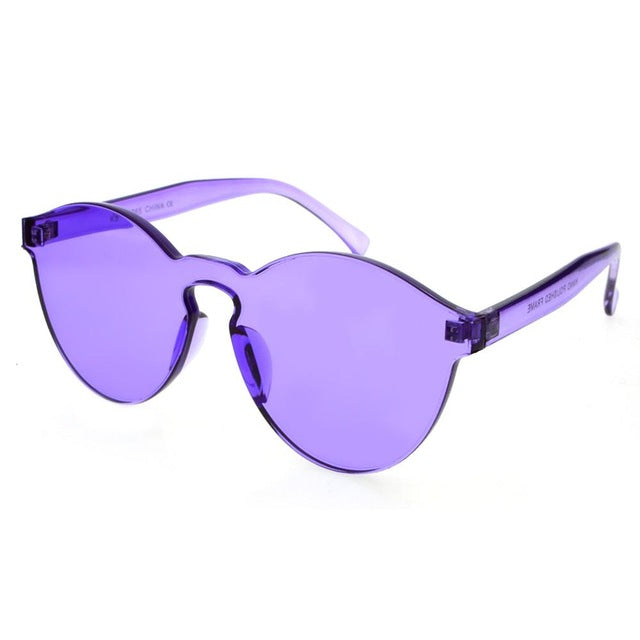 Fashion Women Rimless Sunglasses Transparent Shades