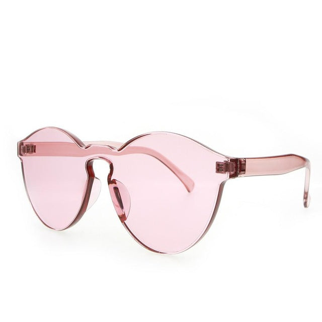 Fashion Women Rimless Sunglasses Transparent Shades