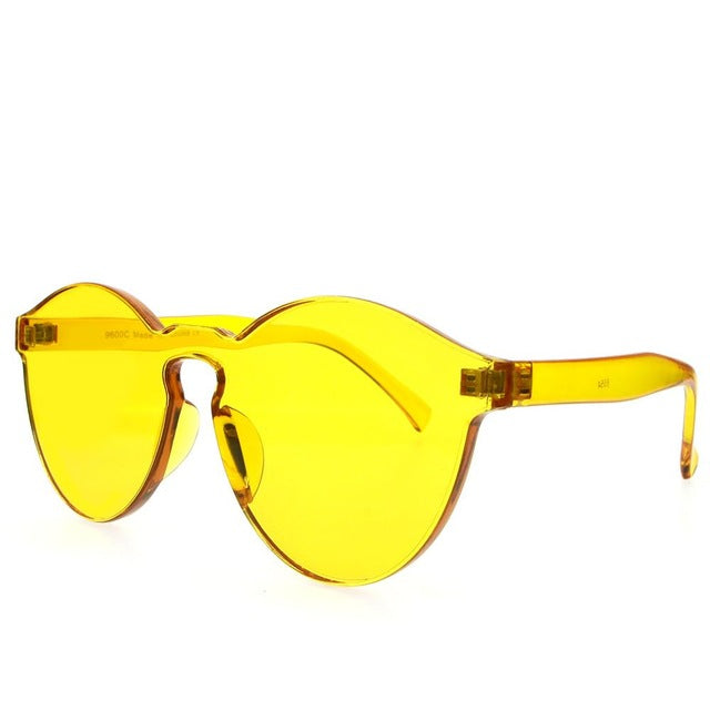 Fashion Women Rimless Sunglasses Transparent Shades