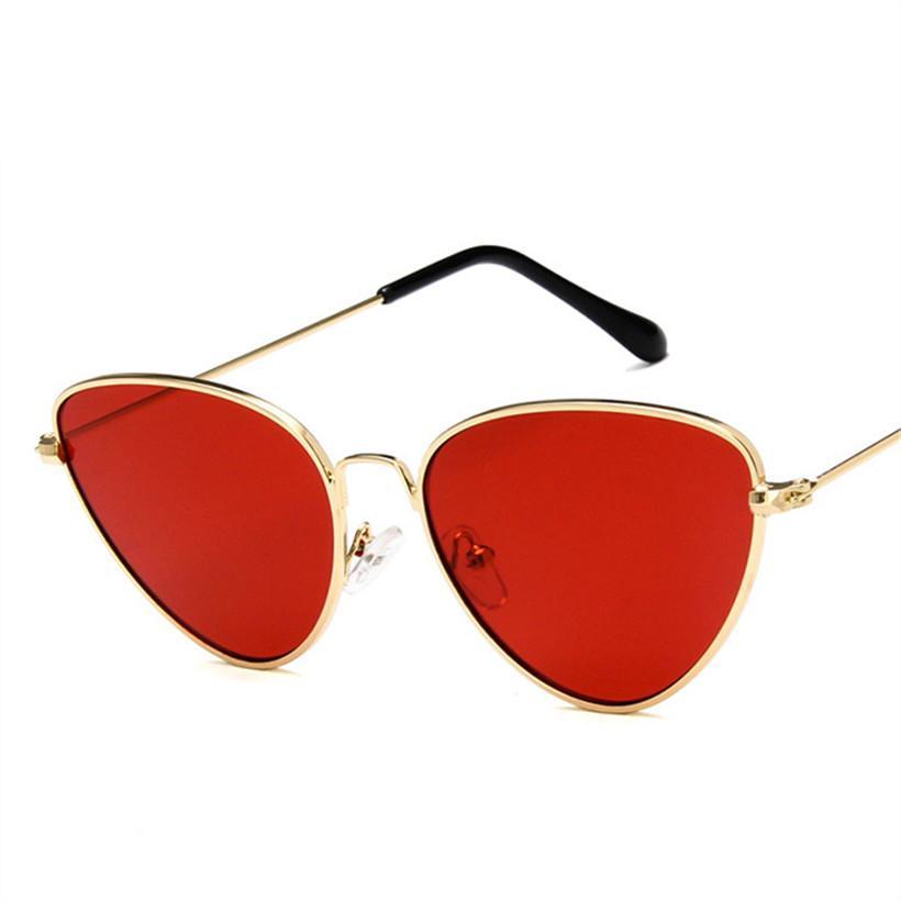 Cat Eye Sunglasses Women Yellow Red Lens Sun glasses