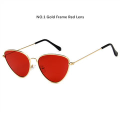 Cat Eye Sunglasses Women Yellow Red Lens Sun glasses