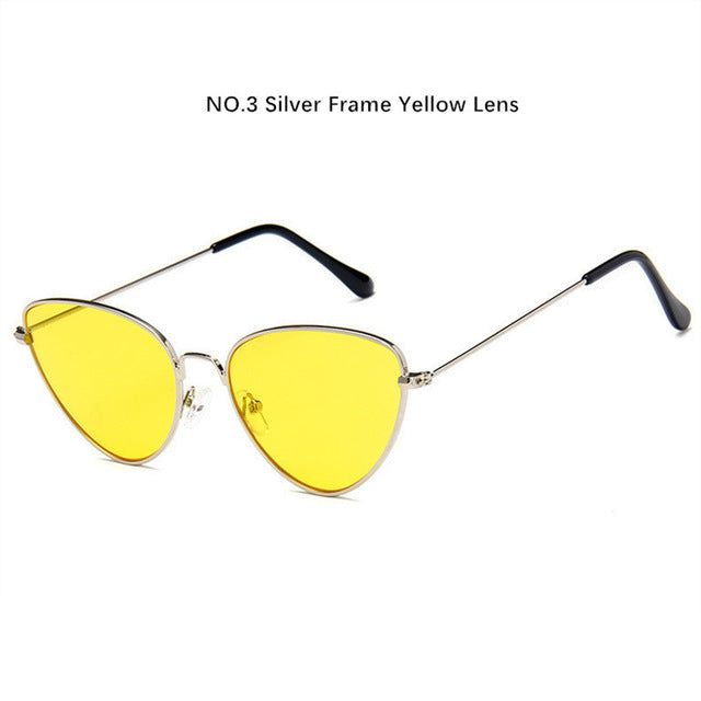 Cat Eye Sunglasses Women Yellow Red Lens Sun glasses